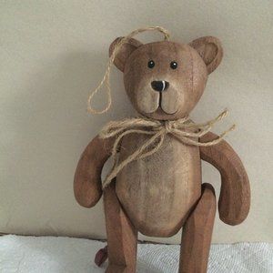 wooden bear ornament figurine hanging decor made in China